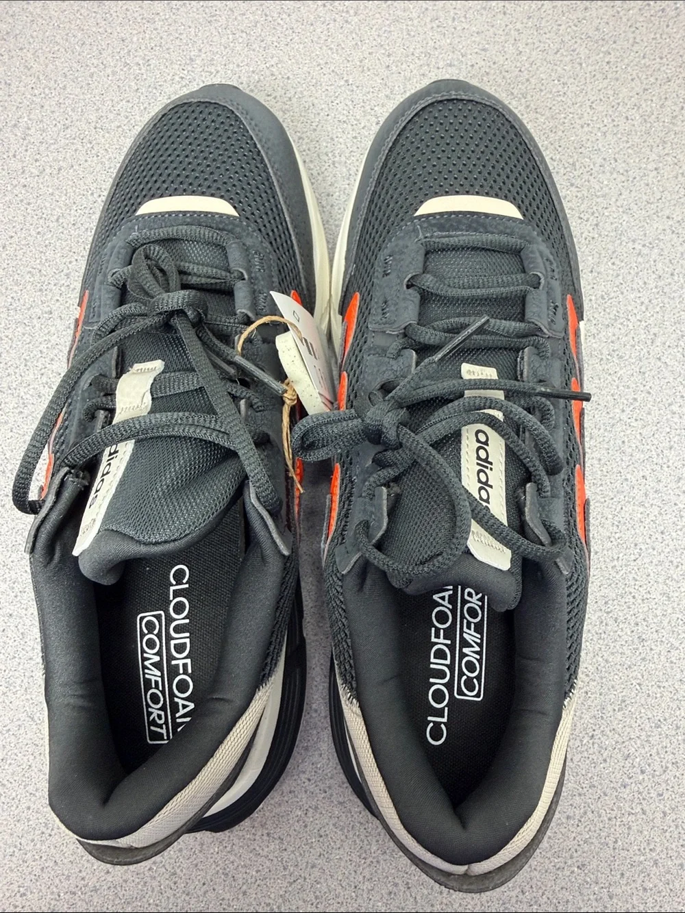adidas Black Sneakers with Red Stripe Accents